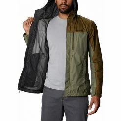 Columbia Pouring Adventure II Jacket Men stone green/new olive -Rain jackets Men Sales Store columbia pouring adventure ii jacke herren stone green new olive 4