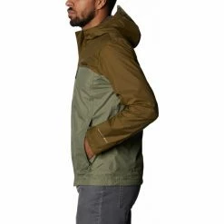 Columbia Pouring Adventure II Jacket Men stone green/new olive -Rain jackets Men Sales Store columbia pouring adventure ii jacke herren stone green new olive 6