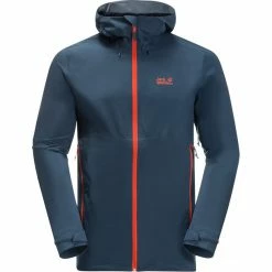 Jack Wolfskin Highest Peak 2.5L Jacket Men thunder blue -Rain jackets Men Sales Store jack wolfskin highest peak 25l jacket men thunder blue 2