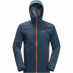 Jack Wolfskin Highest Peak 2.5L Jacket Men thunder blue -Rain jackets Men Sales Store jack wolfskin highest peak 25l jacket men thunder blue 3