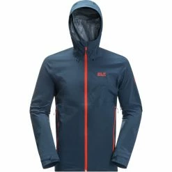 Jack Wolfskin Highest Peak 2.5L Jacket Men thunder blue -Rain jackets Men Sales Store jack wolfskin highest peak 25l jacket men thunder blue 4