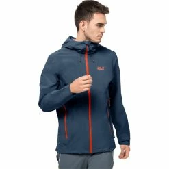 Jack Wolfskin Highest Peak 2.5L Jacket Men thunder blue -Rain jackets Men Sales Store jack wolfskin highest peak 25l jacket men thunder blue 5