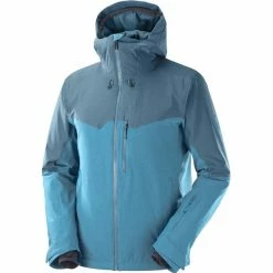 Salomon Untracked Jacket Men mallard blue/barrier reef/heather